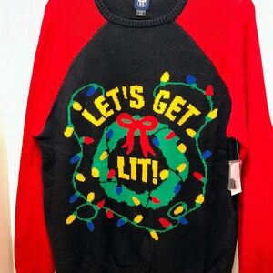 Ugly Christmas Sweater “Let’s Get Lit” Women’s/Mens Route 66 New With Tag Size M